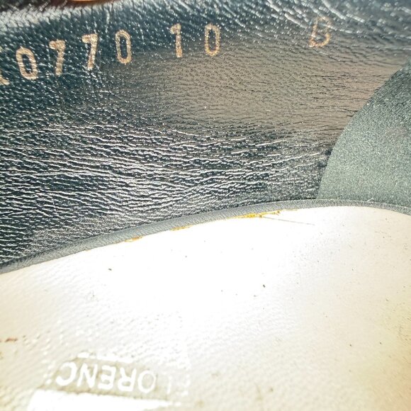 Salvatore Ferragamo Women Size 10B Brown Leather Belt Slip On Pump Heel Shoes - Picture 10 of 11